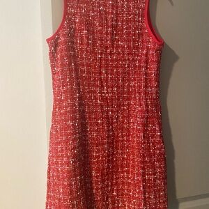 Elegant Red Tweed Dress